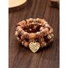 Multi-layer wooden bead beaded bracelet women's elastic rope bracelet