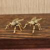1Pcs Tea Pet Insects Animal Figurine Home Desktop Decoration Retro Brass Fly Insect Ornament Miniature Statue Vintage Craft