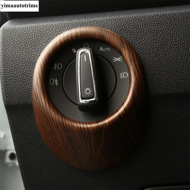 Head Light Lamp Switch Button Panel Cover Trim For Volkswagen T-Roc T Roc 2018 - 2025  Carbon Fiber / Matte Interior Accessories