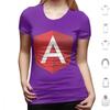Angular Logo T Shirt Cotton Men Women DIY Print Angular Javascript Angularjs Js Programming Logo Angular Js Development Web