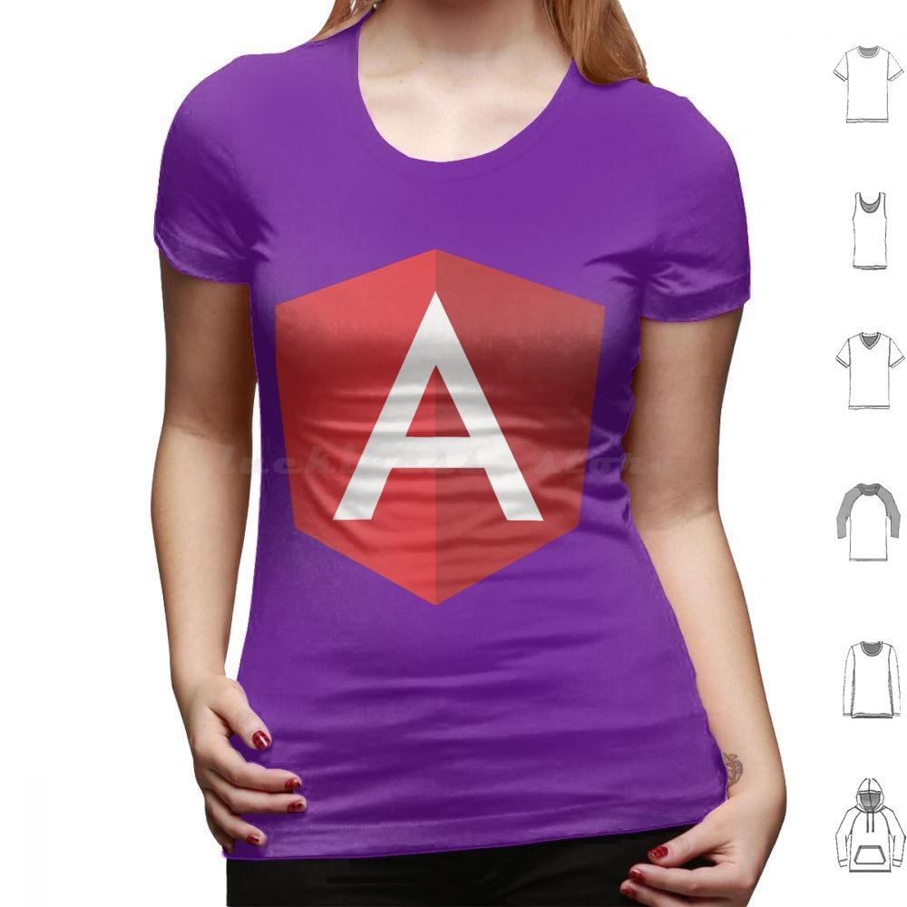 Angular Logo T Shirt Cotton Men Women DIY Print Angular Javascript Angularjs Js Programming Logo Angular Js Development Web