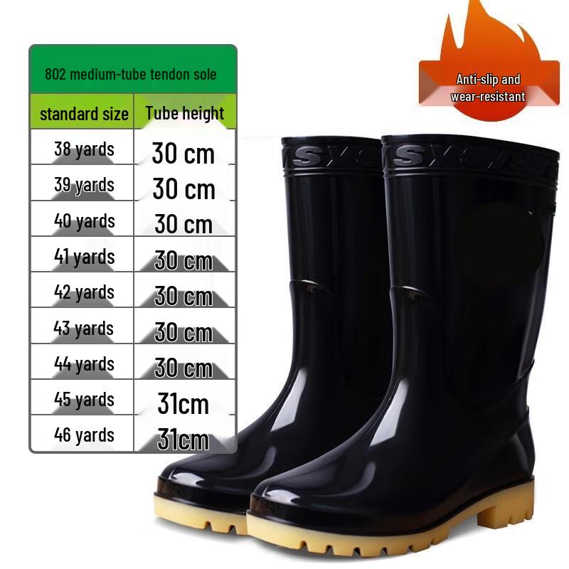 Men s Mid-Calf Waterproof Rain Boots
