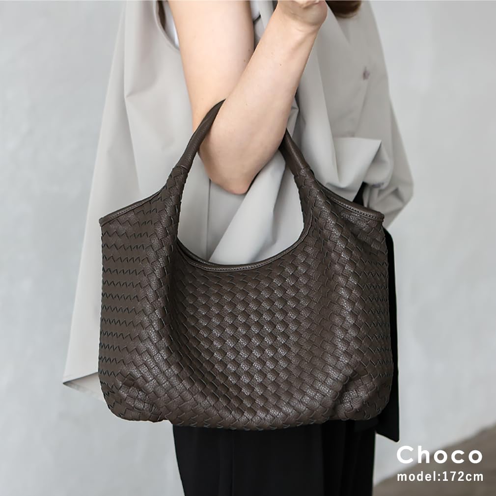 VITAFELICE Women's Mesh Balloon Tote Bag (sib-20076p) (Chocolate)