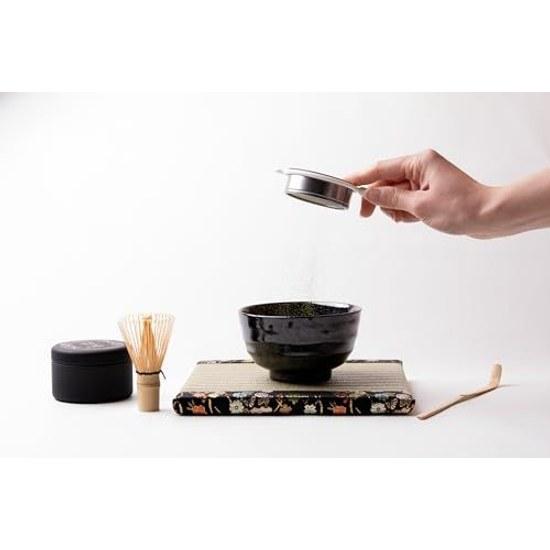 Tatami Tea Ceremony Hanashobu Utensil Set Matcha 5-Piece Includes 100-Bamboo Chasen Chashaku Chawan High-Quality Domestic Gift