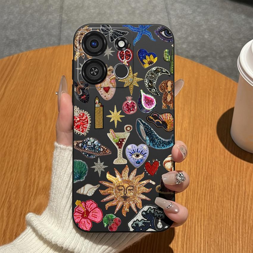 For Itel A05S A04 A60S A16 A33 Plus A56 A23 A58 A25 Pro A49 A35 A18 Phone Case Colorful Graffiti Matte Silicone Cover For Itel Anti Fingerprint Bumper