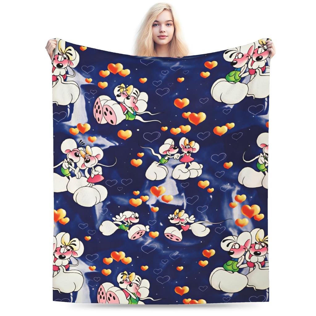 Diddl and Diddlina Flannel Blanket Winter Soft Warm Throw Blanket for Girls Boys Outdoor Print Bedspread Sofa Bed Cover