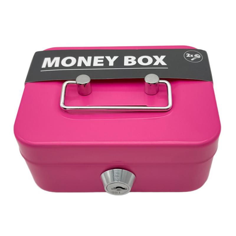 Geldkluis Afsluitbare Geldkist Met Sleutel, Draagbare Spaarpot Van Metaal Kleine Veiligheidsslotdoos Stevige Muntdozen Voor Kinderen