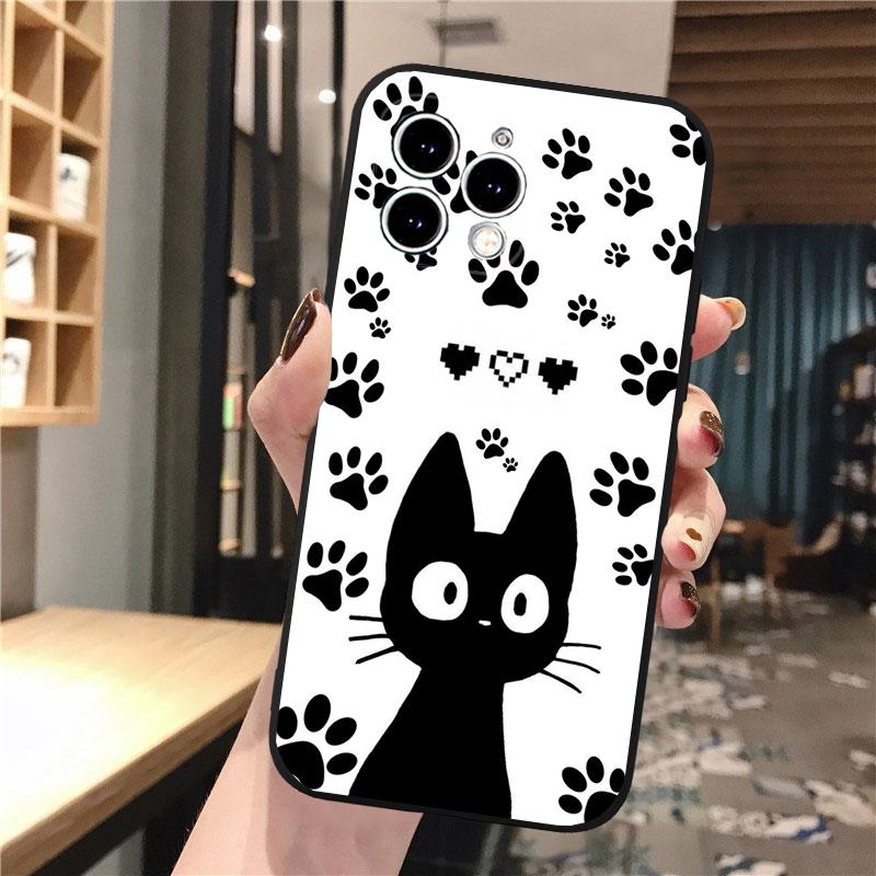 Black Cat Phone Case For Iphone 15 14 Pro Max 13 12 11 Pro Max XSMax XR 12 13 Mini 14 Plus