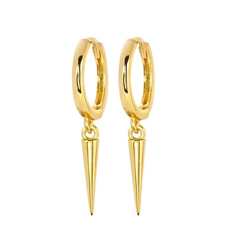 925 Silver Needle Square Pendant Hoop Earrings Vintage Gold Earrings For Women Shell Pendant Earring Fashion Jewelry Accessories