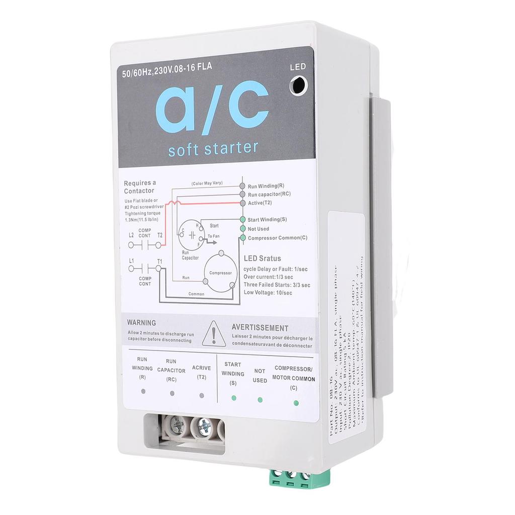 AC Soft Starter Module Compact Home Air Conditioner Soft Start Kit Reverse Motor Guard for HVAC Generators Utility