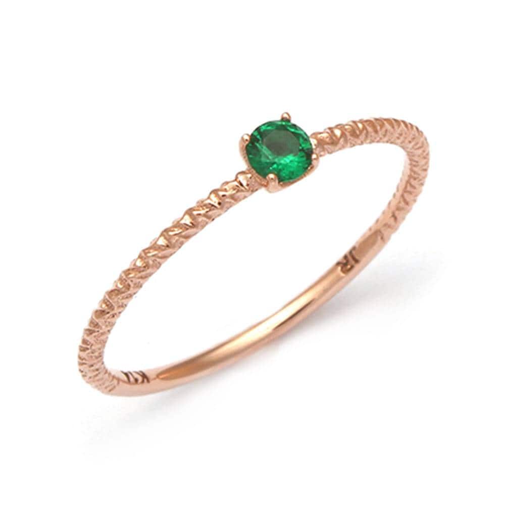 

[Bnbgold] 14K/18K Emerald Sparkling Cut Ring Rss38985 14K white gold / Size: 12