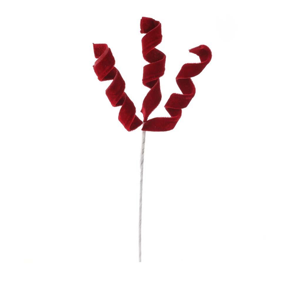 Realistic Christmas Velvet Stem Handmade Xmas Tree Ornaments  Party Supplies