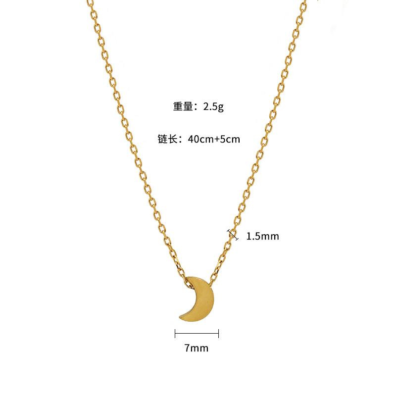 Accessories Stylish Simple Moon Pendant Niche Design Personalized Geometric 316 Stainless Steel Women'S Necklace