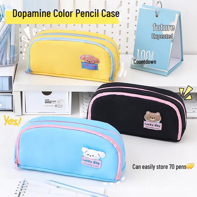 High-Capacity Japanese Minimalist Pencil Case for Middle and Primary School Girls