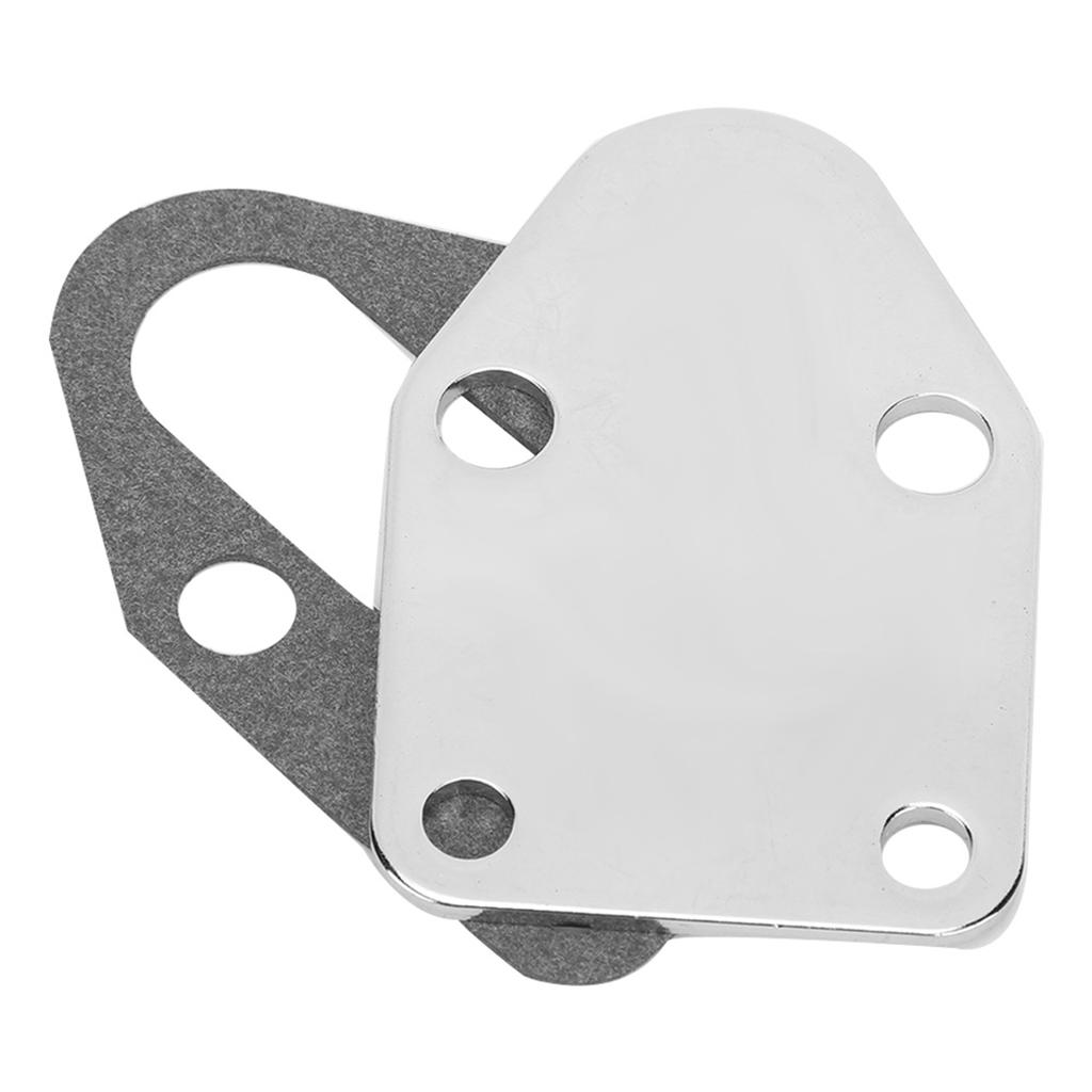 Chrome Fuel Pump Mounting Plate With Gasket Fit for Chevrolet SB 283 305 327 350 383 400 Engine