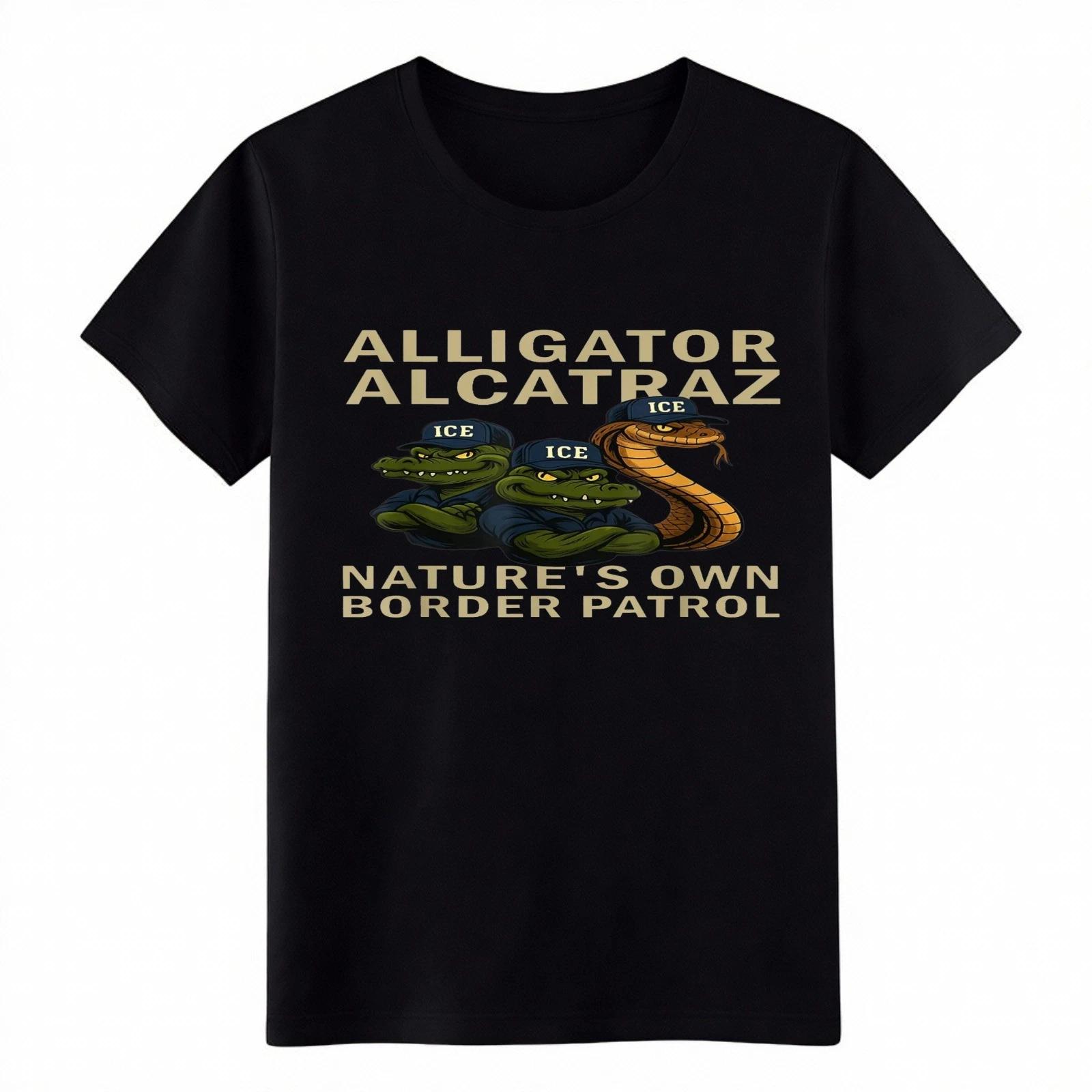 Унисекс Футболка с графическим принтом USA Alligator Alcatraz BP ICE&NP - Американская винтажная футболка S