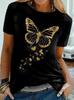 Golden Butterfly Print Women T Shirt Short Sleeve O Neck  Women Tshirt Ladies Tee Shirt Tops Clothes Camisetas Mujer Y2K Top