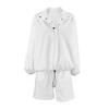 1116 Spring and summer simple lapel lantern sleeves fashion sweater high waist shorts sports suit European and American commuter wholesale women
