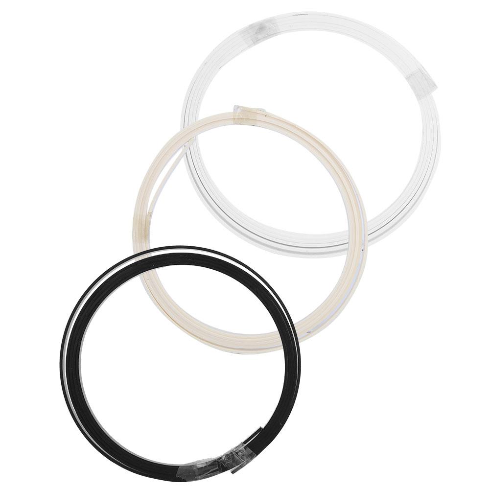 3 Pcs Purfling ABS Plastic Guitar Binding Strip Decorative Guitar Strip 1610x5x1.5mm