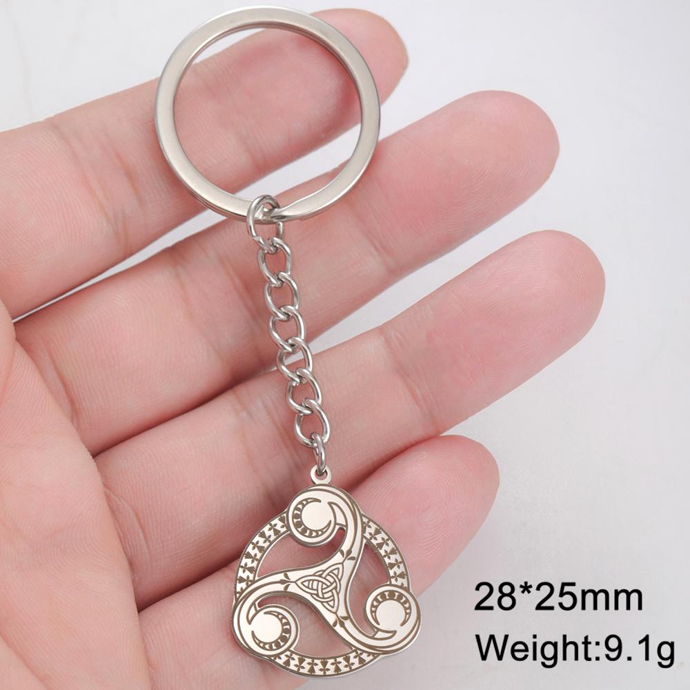 Dawapara Triskele Necklace Triskelion Symbol Irish Triple Spiral Sacred Geometry Stainless Steel Wiccan Jewelry