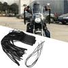Milltrip 2Pcs Handlebar Tassel Grips - Premium PU Leather Hand Grip Tassels with Fringe Wrap Cover, Universal Fit for 1in Handlebar, Black