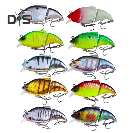 7,5 cm/12 g Leddelt VIB Fiskeagn med Kroker Realistisk 2-delt Svømmeagn Hardt Kunstig Agn Ferskvann Saltvann Fiskeutstyr