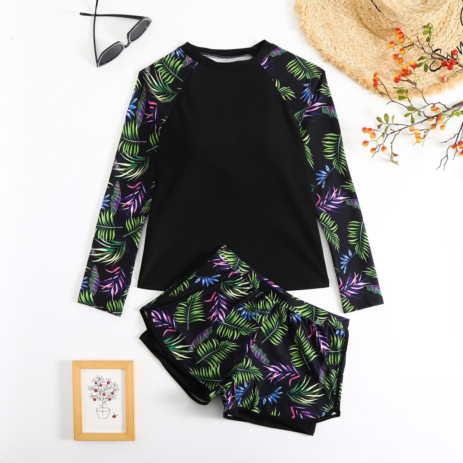 

Женский купальник танкини с длинным рукавом и принтом, 2025 Large