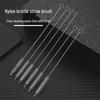 304 Stainless Steel Straw and Teapot Spout Cleaning Brush - Thin, Stiff Bristle for Baby Bottles and Kitchen Use.