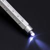 Metal Multi Tool Pen 9-in-1 With LED Light Spirit Level Screwdriver Ruler Ballpoint Pen Capacitive Pen Construction Tools