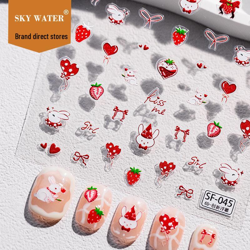 

SKY 6D Heart Balloon Strawberry Bunny Nail & Phone Camera Stickers