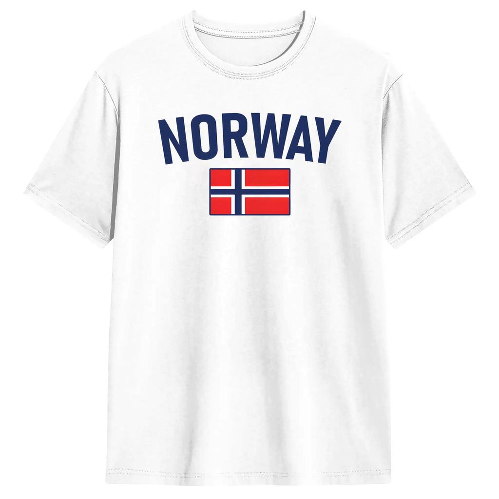 Norge Flag Norway T Shirts Unisex 100 Cotton Fashion for Male TShirts Round Neck Tees Short Sleeve Clothing Printed