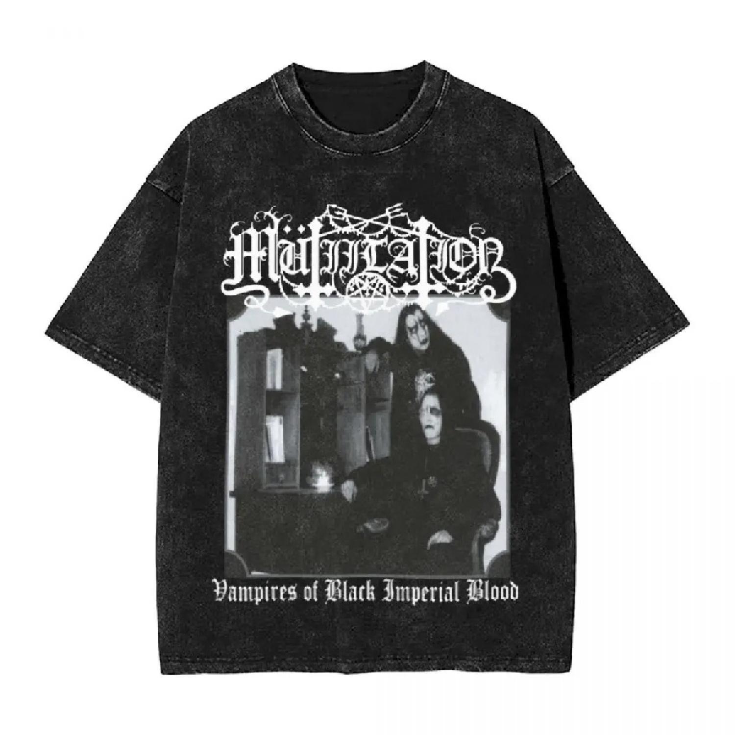 

Mayhem Mutiilation Vampires Of Black Imperial Blood Washed T Shirts Streetwear Hip Hop T-Shirts Tees Men Women Oversize Summer XXXXXL чорний