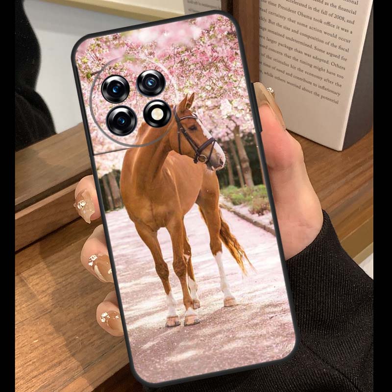 Beautiful Elegant Brown Horses Case For OnePlus 13T 10T 15R 10R 12R 13R 13 12 11 9 10 Pro Nord CE 5 2 3 4 Lite N20 N30 Cover