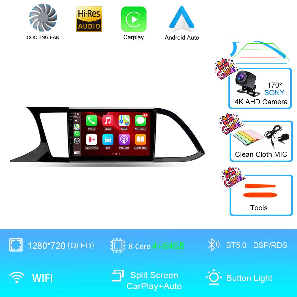 Car Radio Android 14 Carplay Auto For Seat Leon 3 MK3 2012-2020 GPS Navigation 4G WIFI Multimedia Video Player Stereo 360 Camera