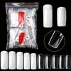 500Pcs Nail Tips, Half Cover & Full Cover False Nails, Natural Clear White Nails for Acrylic UV Gel Manicure Salon & Home Use