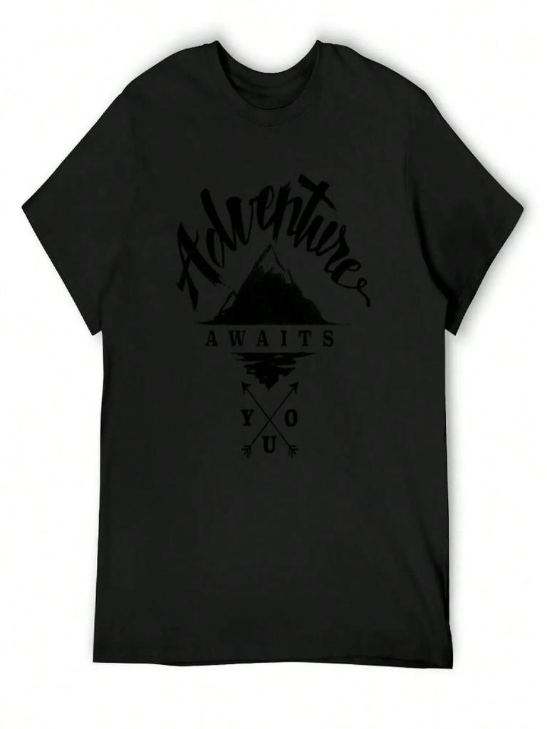 Adventure Awaits You - Cool Outdoor Shirt-Design T-Shirt Luxury T-Shirt Customs Design Your Own Sweat Blacks unisexs Funny T Shirts