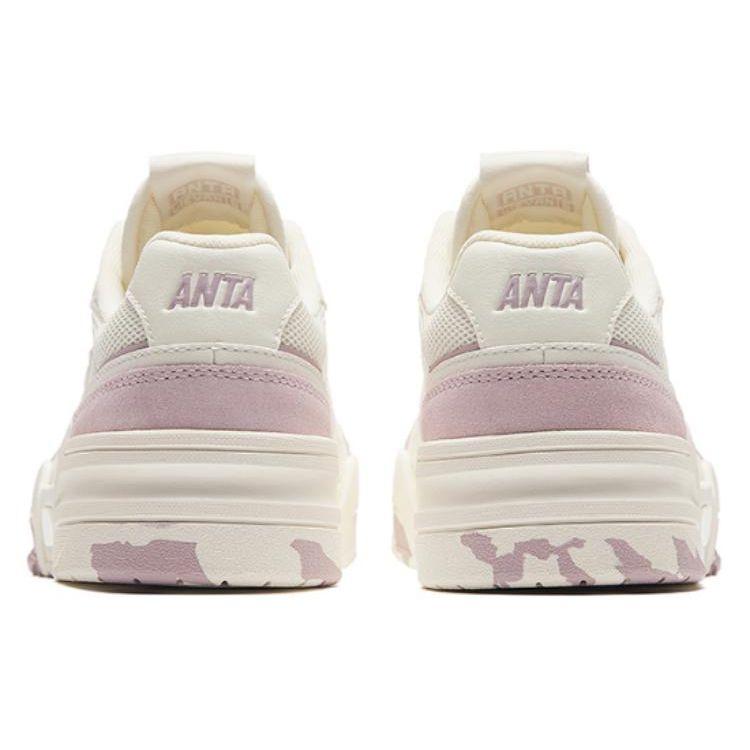 Anta Lifestyle Series Flame Trendy Casual Durable Breathable Low-Top Skate Shoes Women sneaker Light-Purple 122428081-5