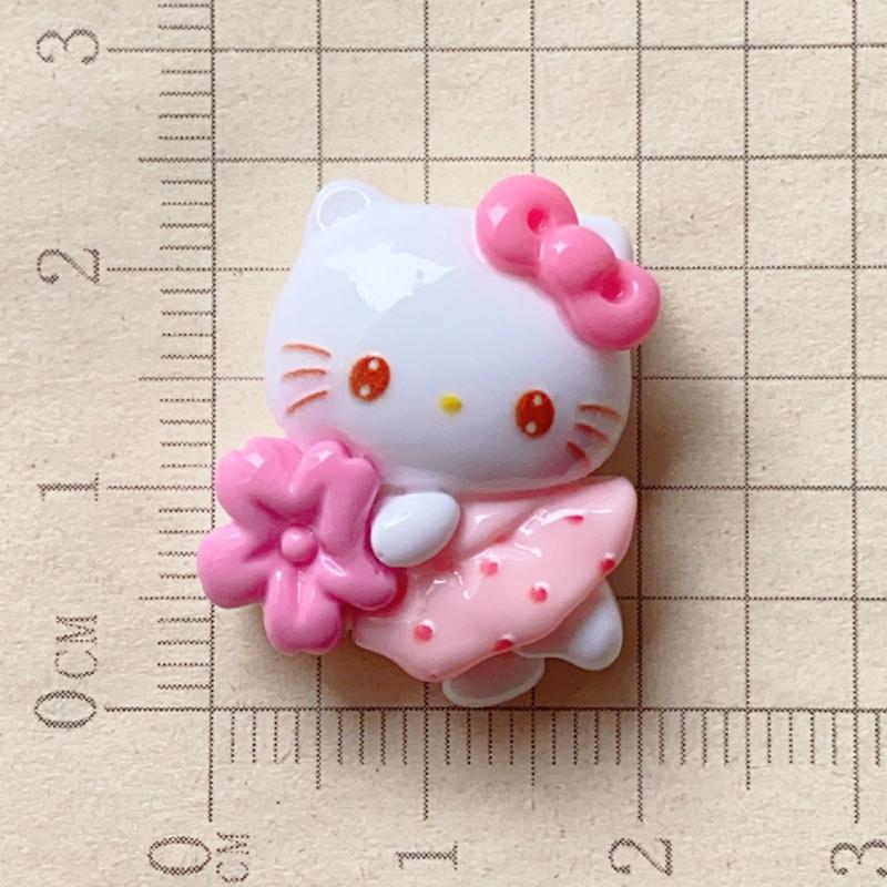 10 Pcs New Kawaii Cartoon Kitten, Rabbit, Puppy Nime Characters Resin Scrapbook Diy Jewelry Children Gift Hairpin Accessories A1