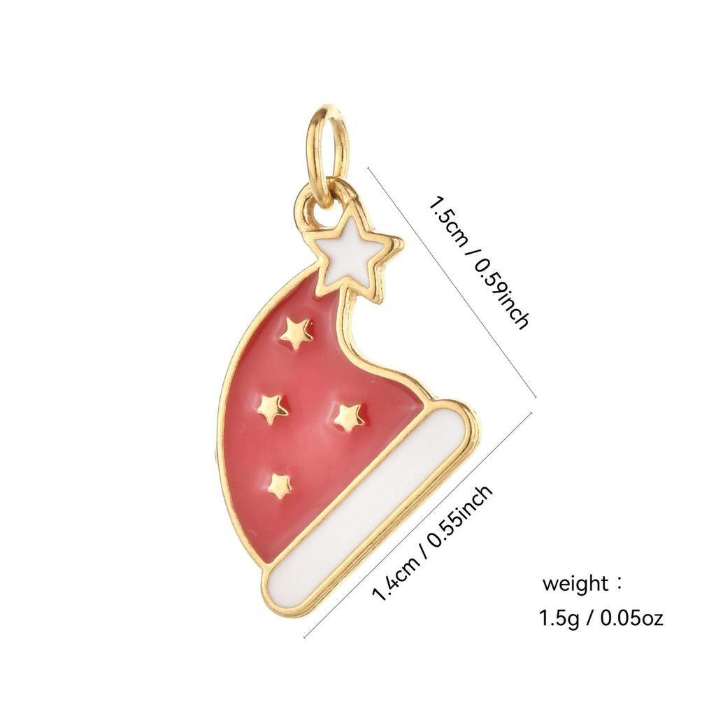 Weihnachts-Schlüsselanhänger aus Edelstahl mit Anhängern von Weihnachtsmann, Schneemann, Glocke und Elch