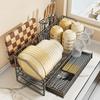 Kitchen  Bowl Draining Ra Multi-Functional Countertop Sle Storage elf Utensils Di Plate Diwaer Organizer