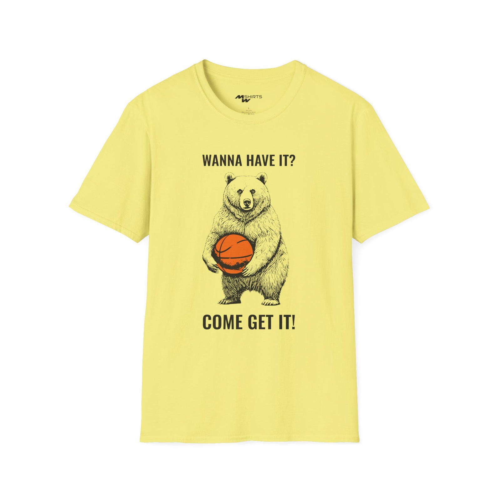 Basketball Bear T-Shirt: Unisex Softstyle Tee L