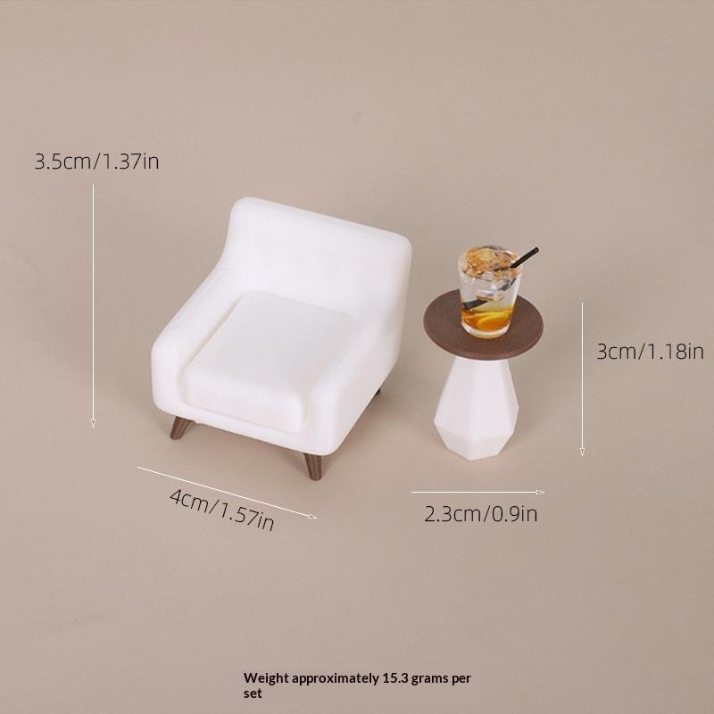 [J] 3/4Pcs Decorative Scene DIY Handmade Coffee Cup Ornament Miniature Dollhouse Table Sofa Juice Mini Model Accessories