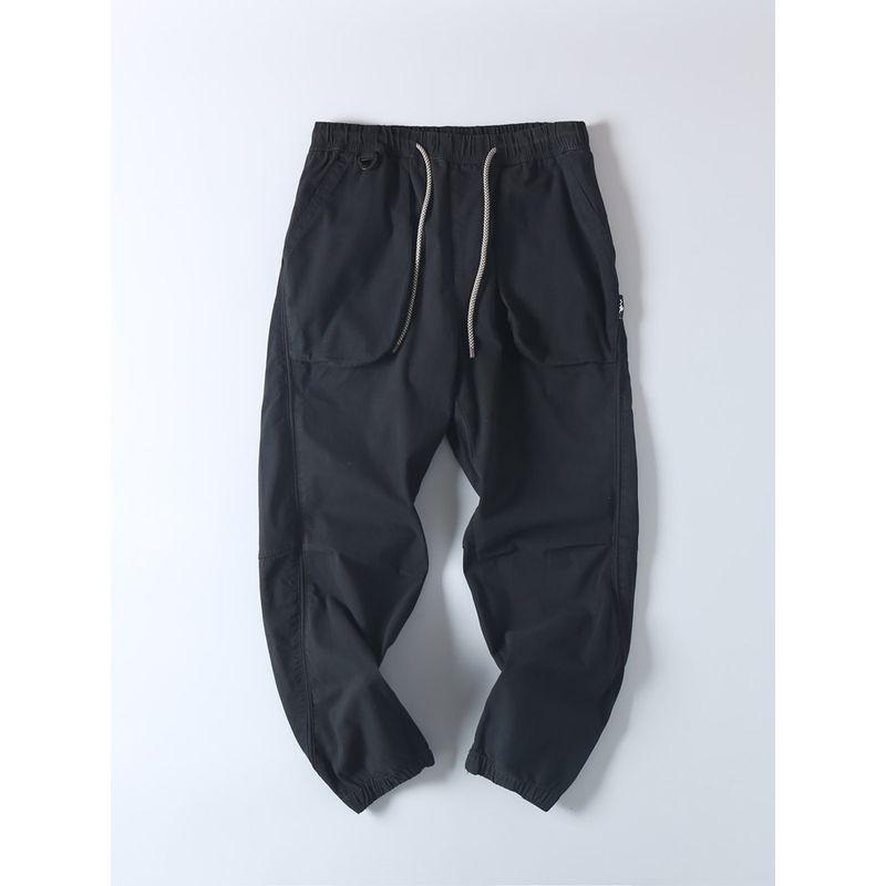 Japanese-Style Retro Heavy Weight Washed Cotton Large Pocket Overalls Spring & Fall Men Fashion Brands Micro Elastic Loose Casual Harem Pants