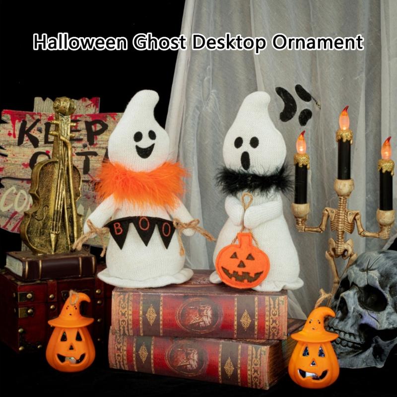 Soft Velvets Ghosters Figurine 27cm Height Safe Smooth Edged Holiday Desk Ornament Family Friendly Indoor Halloweens Display