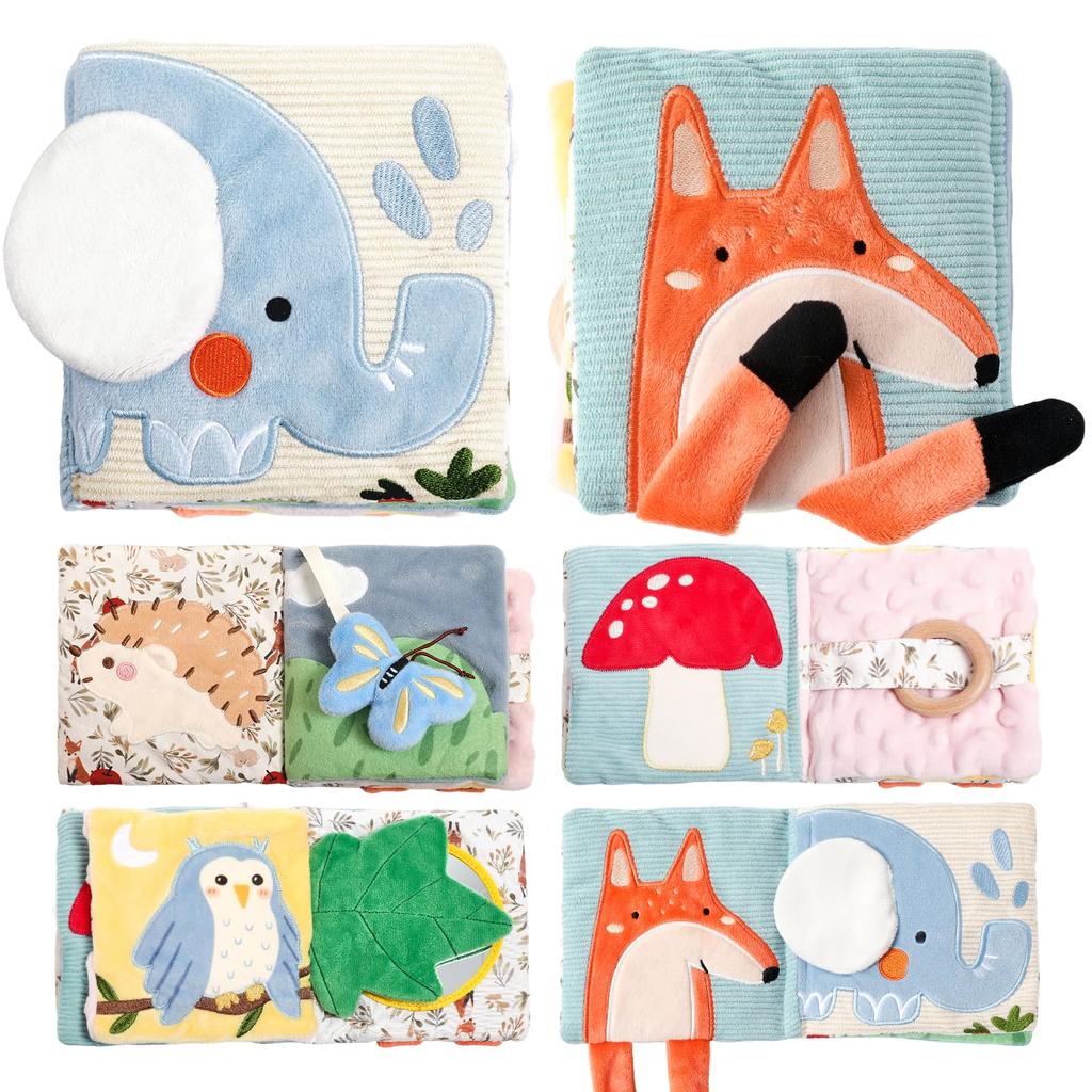 Wooden Teether Cloth Picture Cloth Outing Cloth Picture Baby From 0 Years Finger Early Educational Baby Shower Hearing Development Book, Toy, Baby,