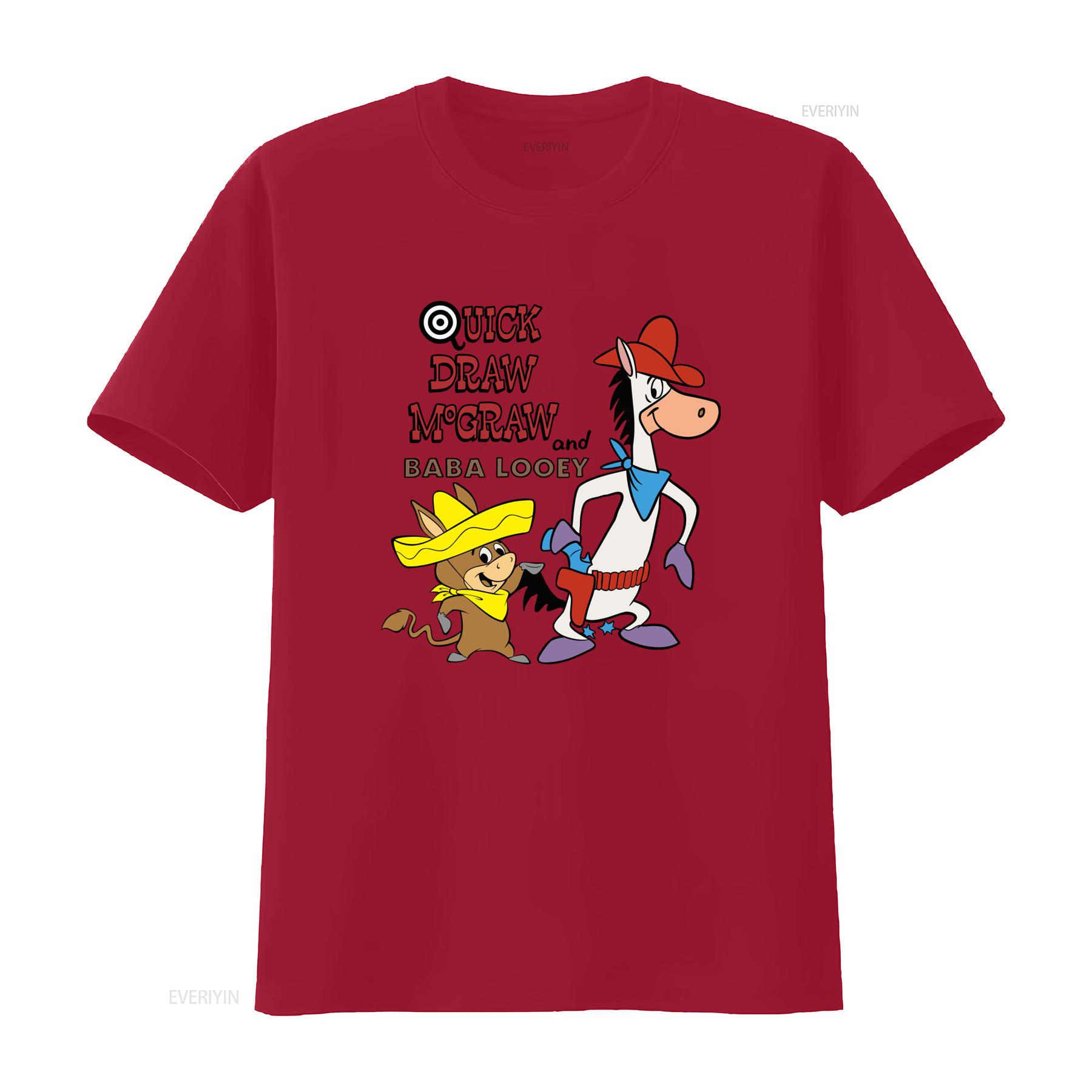 

BABA LOOEY QUICK DRAW MCGRAW T SHIRT HANNA BARBERA CARTOON ANIMATION UNISEX TEE vintage Washed homme Stylish Casual Breathable S