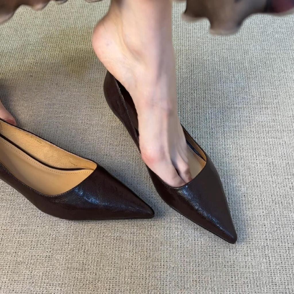 Fashion French Style Woman Shoes 2025 Autumn New Pointed High Heels Simple Versatile Women's Mary Jane Shoes Comfort Women Casual Shoe