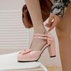 Women's high heels, single shoes, sweet waterproof platform, thick heels, low cut shoes, plus size, versatile sandals