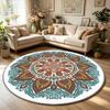 Bohemian Ethnic Style Living Room Round Carpet Decoration Bedroom Washable Soft Fluffy Rug Non-slip Retro Study Sofa Floor Mats