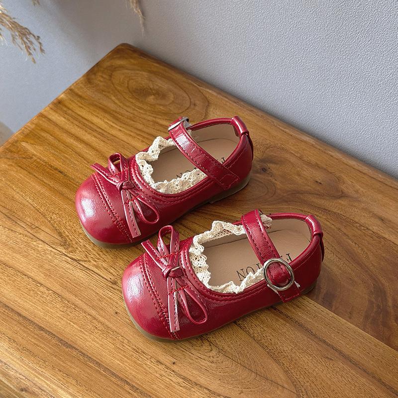 Neue Stil Mädchen Slip-on Schuhe, Lederschuhe, Rutschfeste Schuhe